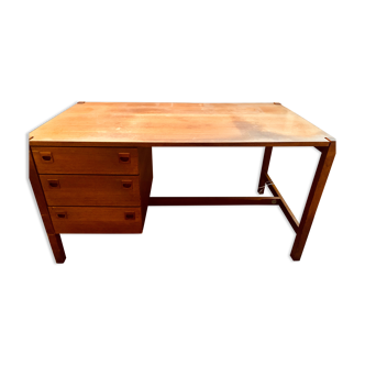 Vintage desk year 70 teak 3 drawers