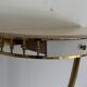 Floating wall console with drawer, brass body and marble top, 1960s, Italy