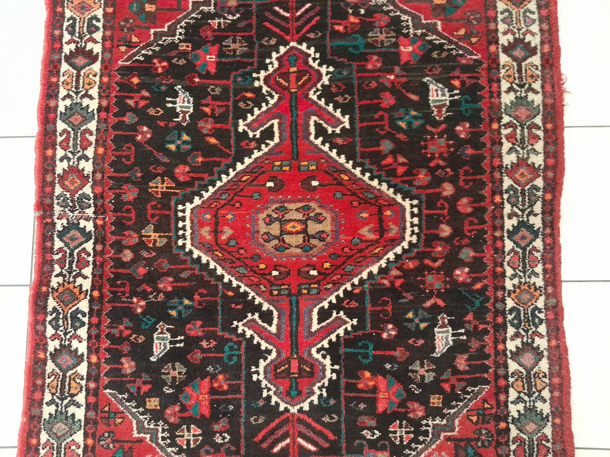 Handmade hamadan persian carpet 185x115cm