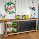 Old restored carpenter's workbench