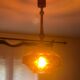 Vintage glass and teak suspension