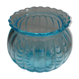 Vase bleu boule signé