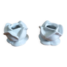 Bougeoirs forme fleur rose en porcelaine