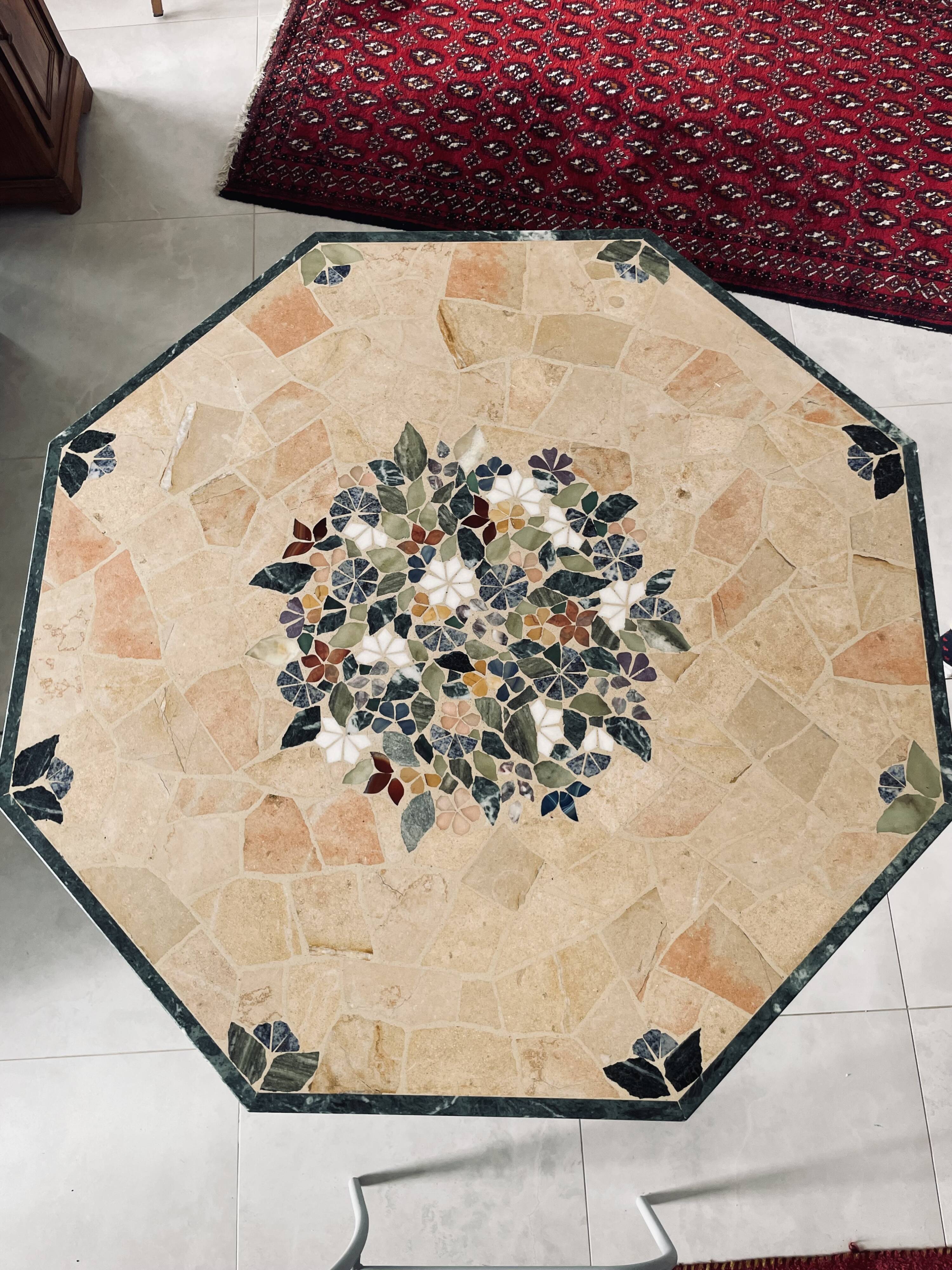 Marble mosaic table
