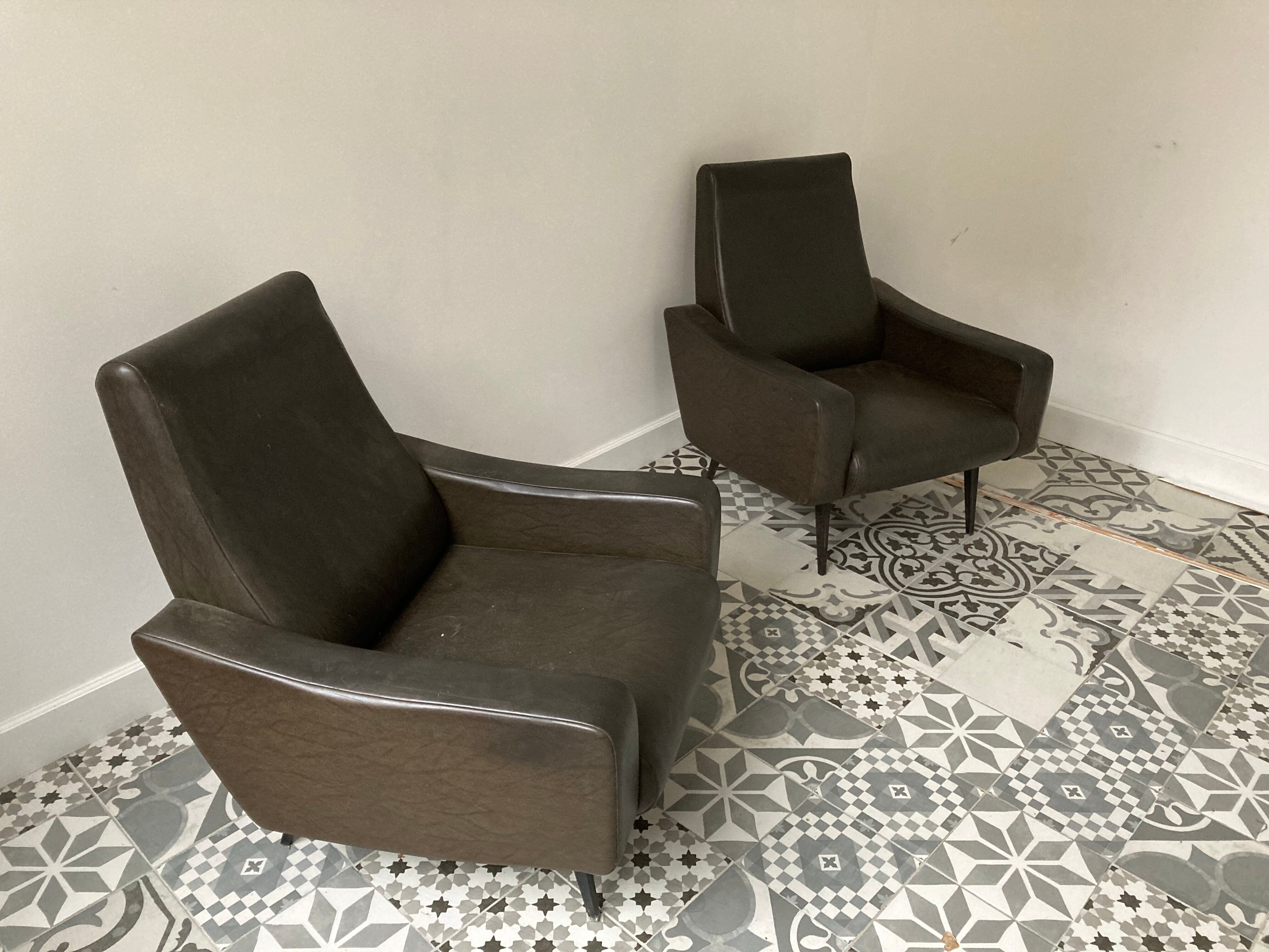 Pair of 50's armchairs