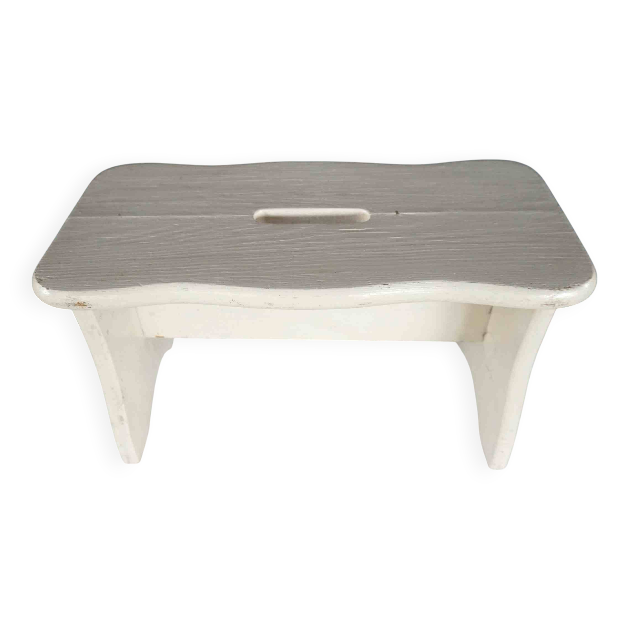 Vintage repainted farmhouse stool or footrest