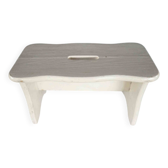 Vintage repainted farmhouse stool or footrest