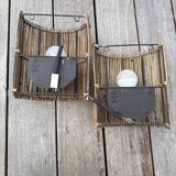 Two rattan wall lights