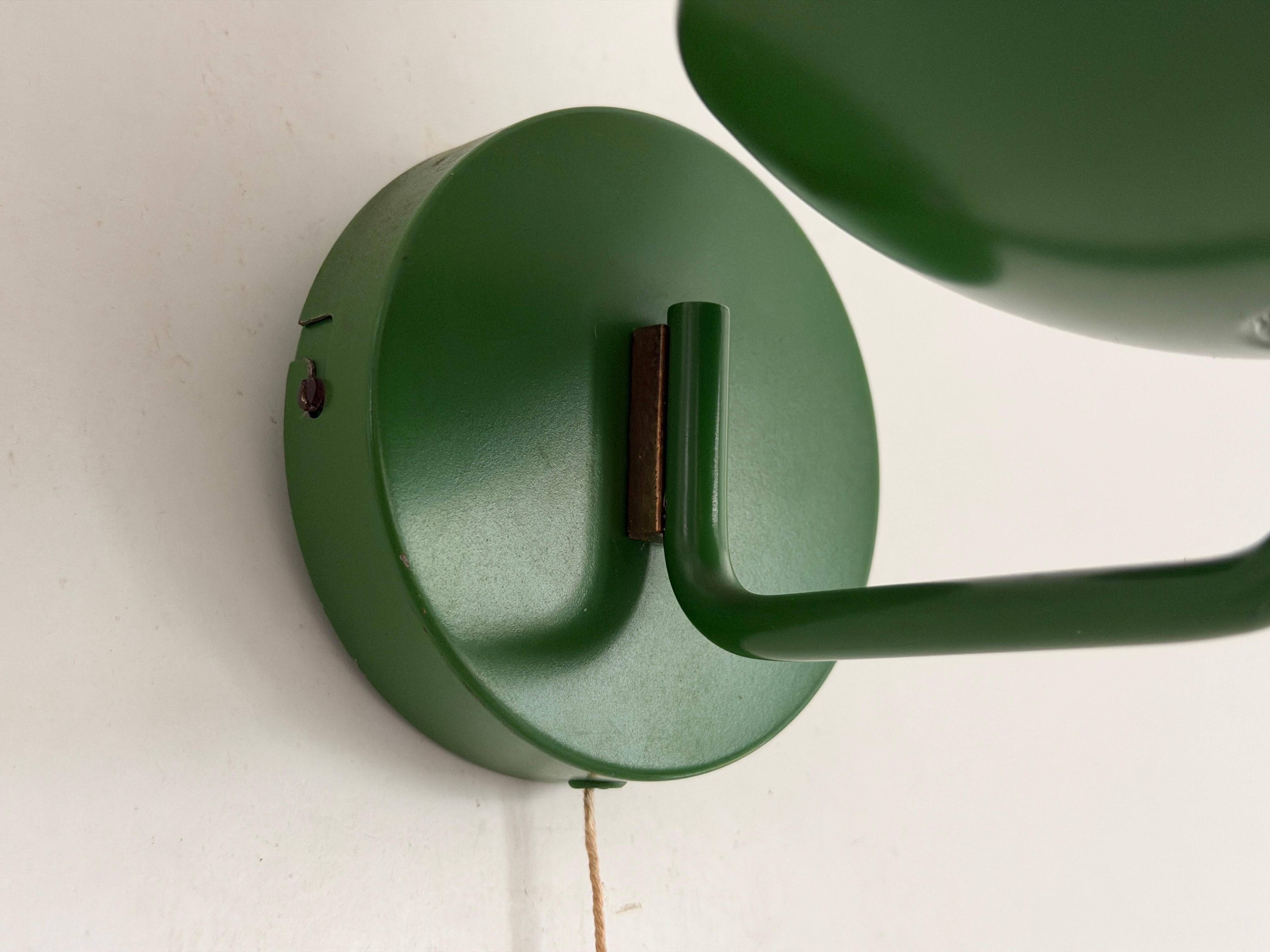 Mid-century green metal and opal glass wall sconce by N Leuchten, 1960s, Germany