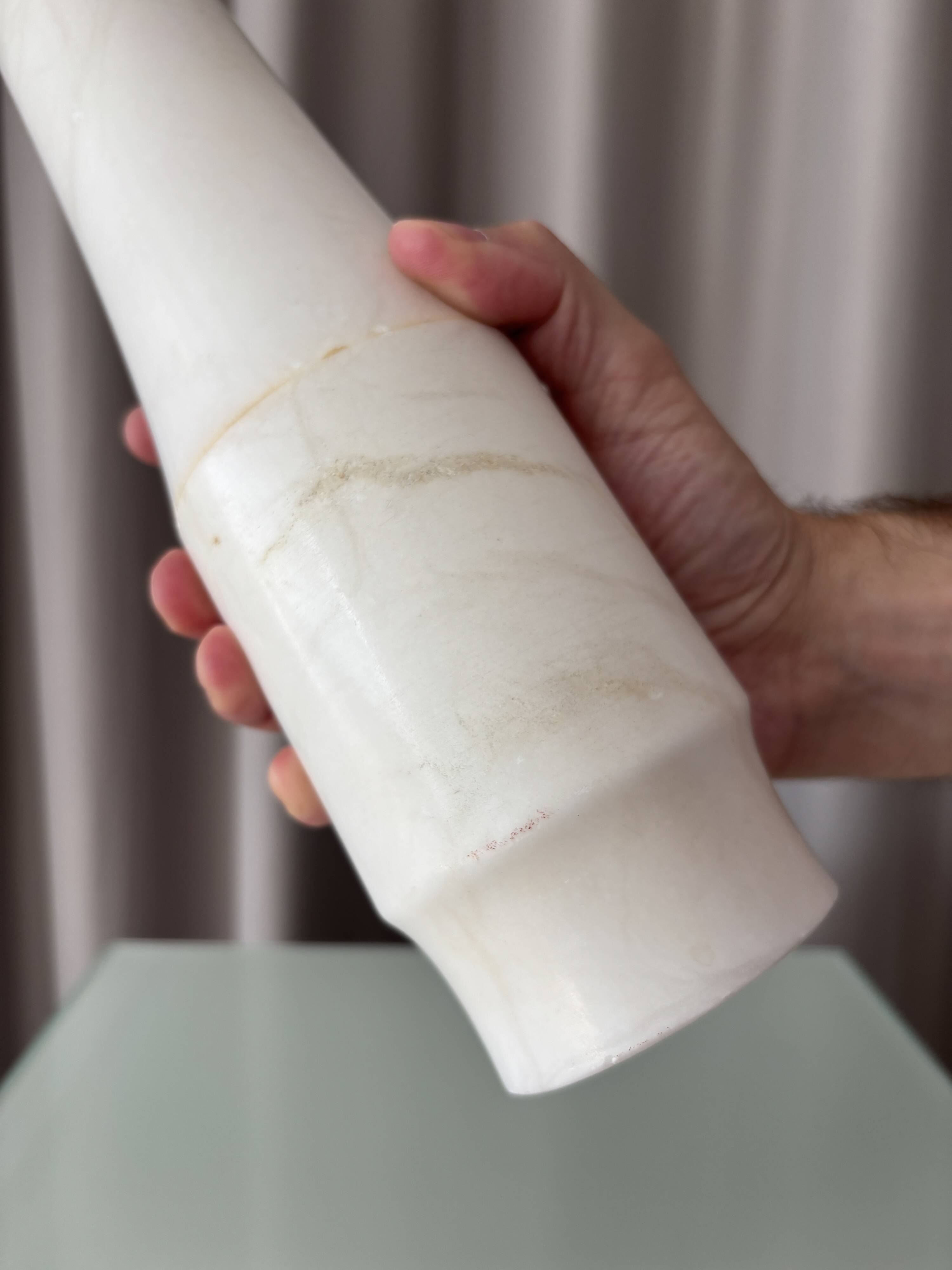 Vintage Spanish Alabaster Sculptural Vase – San Leo – Minimalist – 1970s