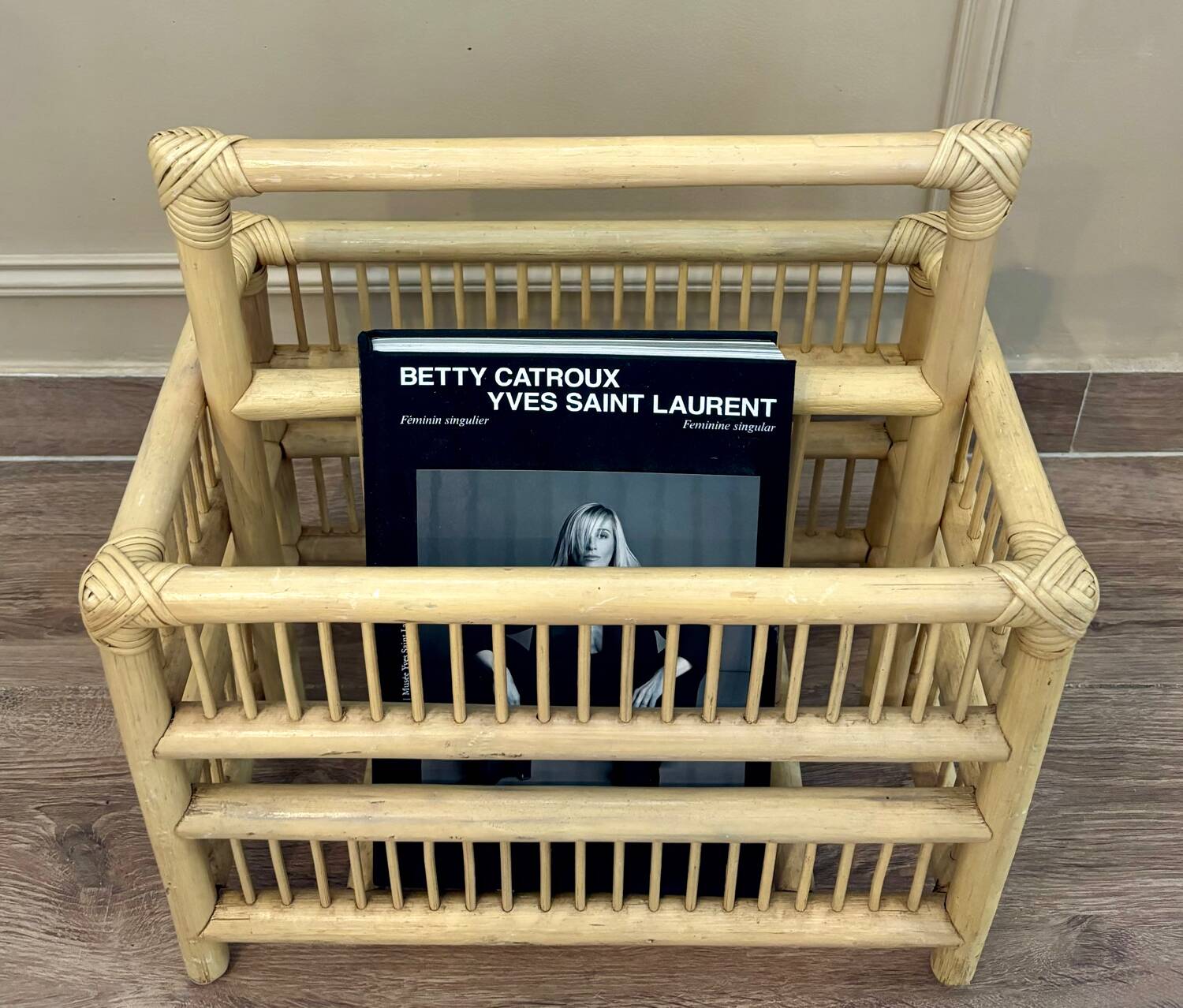 Rattan magazine/bottle holder