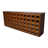 Vintage Dutch Oak Haberdashery Shop Cabinet / Vitrine, 1950s