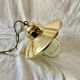 Vintage pendant light in gold metal and white opaline