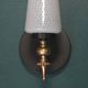 Pair of brass wall lights and speckled white glass tulips LAMP-6019