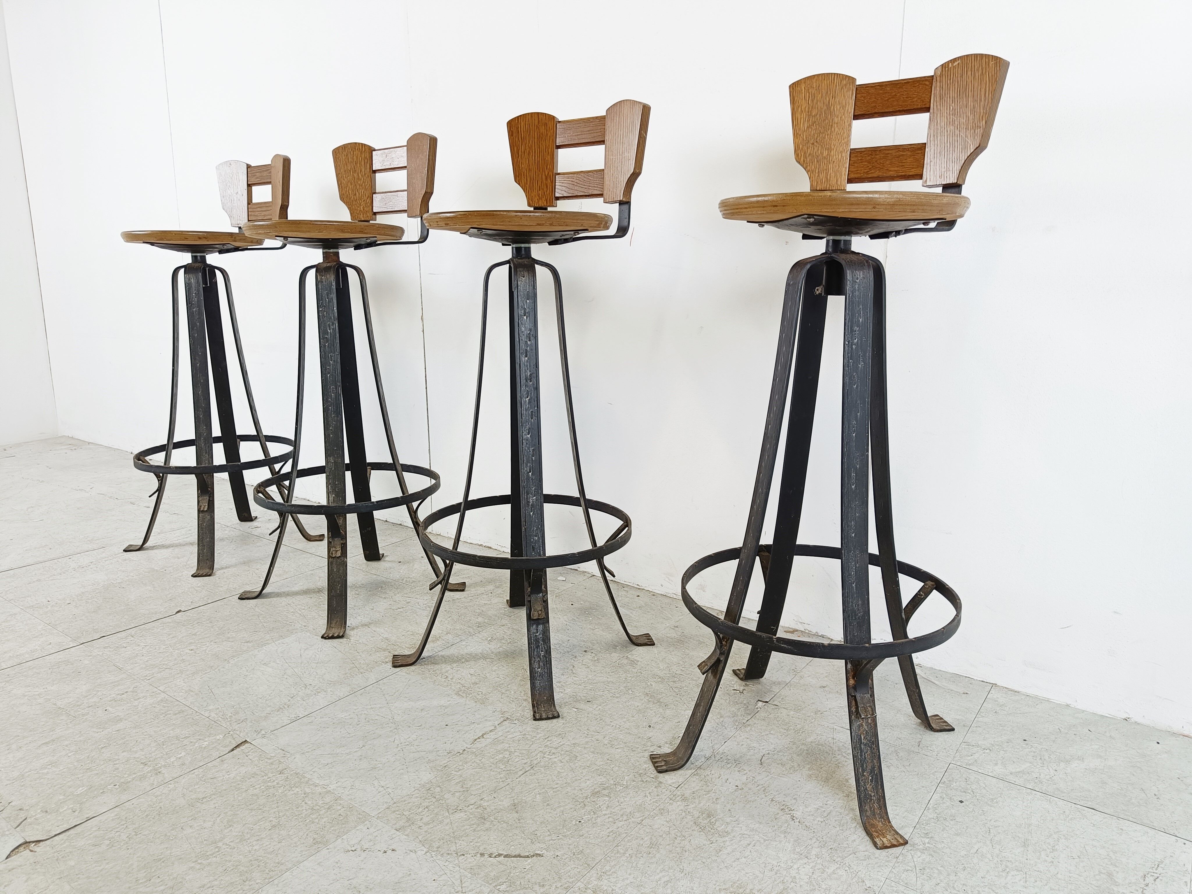 Vintage brutalist bar stools, 1970s