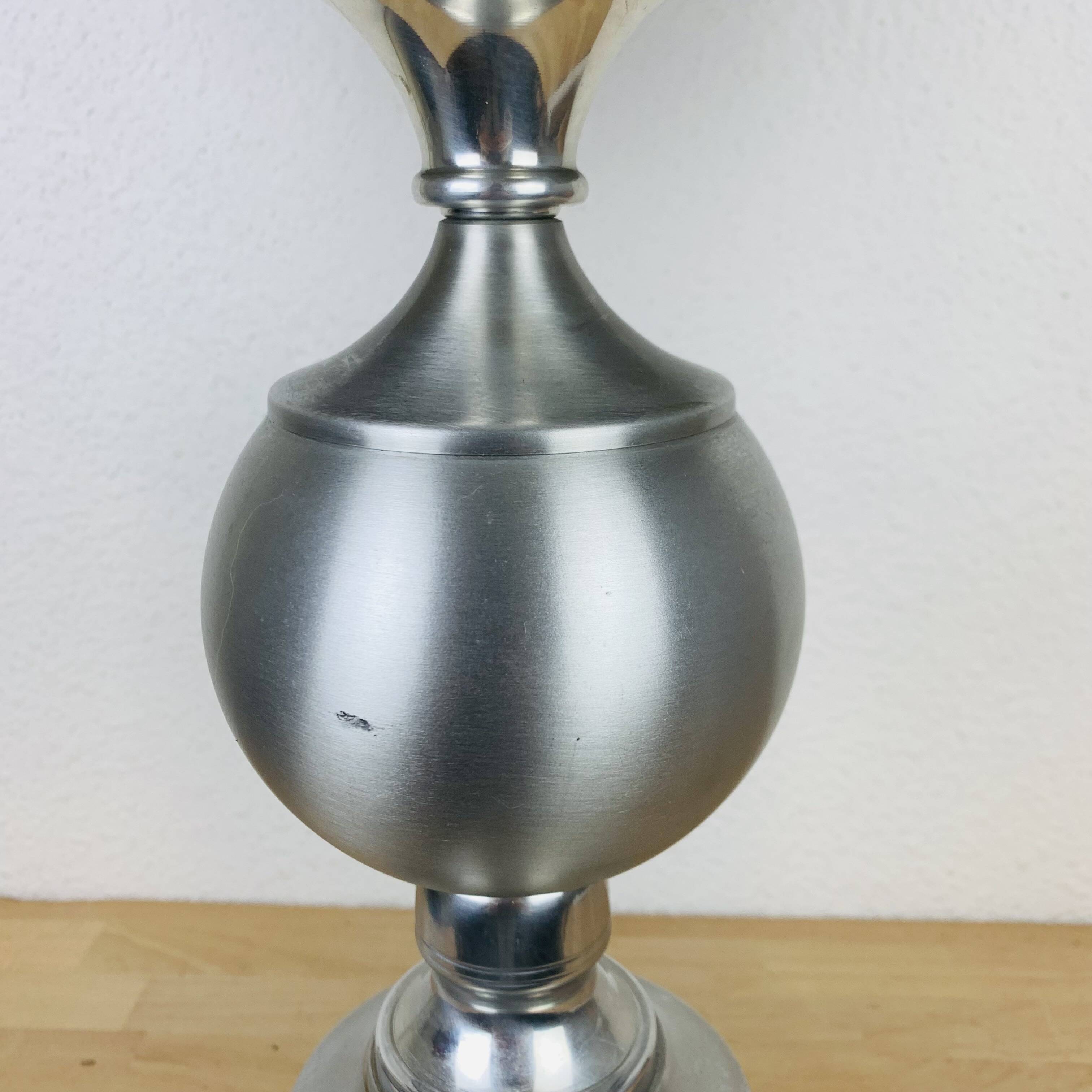 Brushed aluminum lamp from the 70s