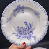 Antique lavender blue plates charm of yesteryear Flore Sarreguemines UC