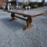 Solid oak monastery table, 243cm L