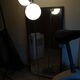 Lampadaire vintage chrome et verre