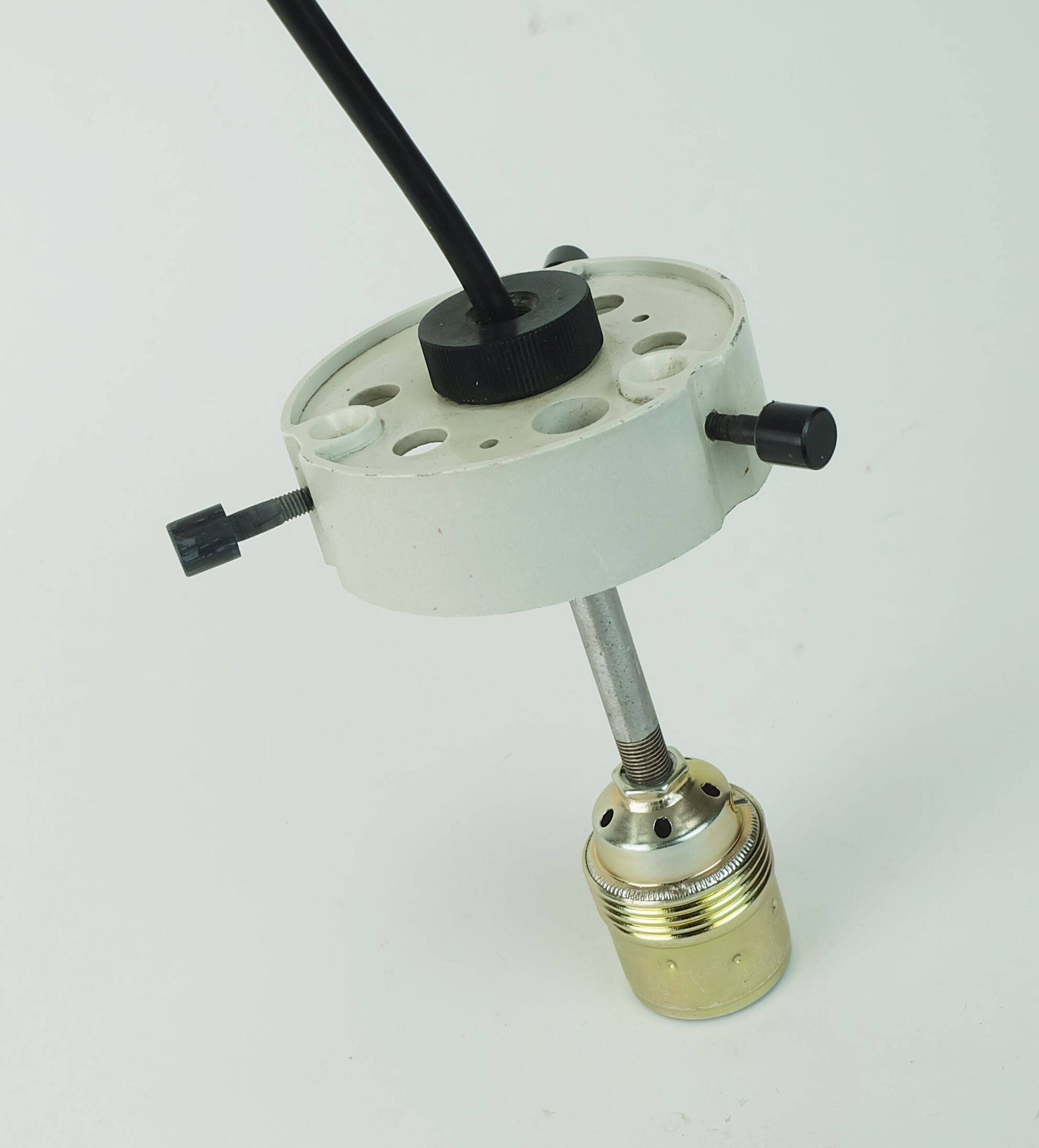 Large glashuette limburg pendant light white flower shaped opaline glass shade