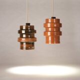 Lampe suspendue en argile verte