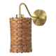 Organic Rattan & Brass Wall Sconce