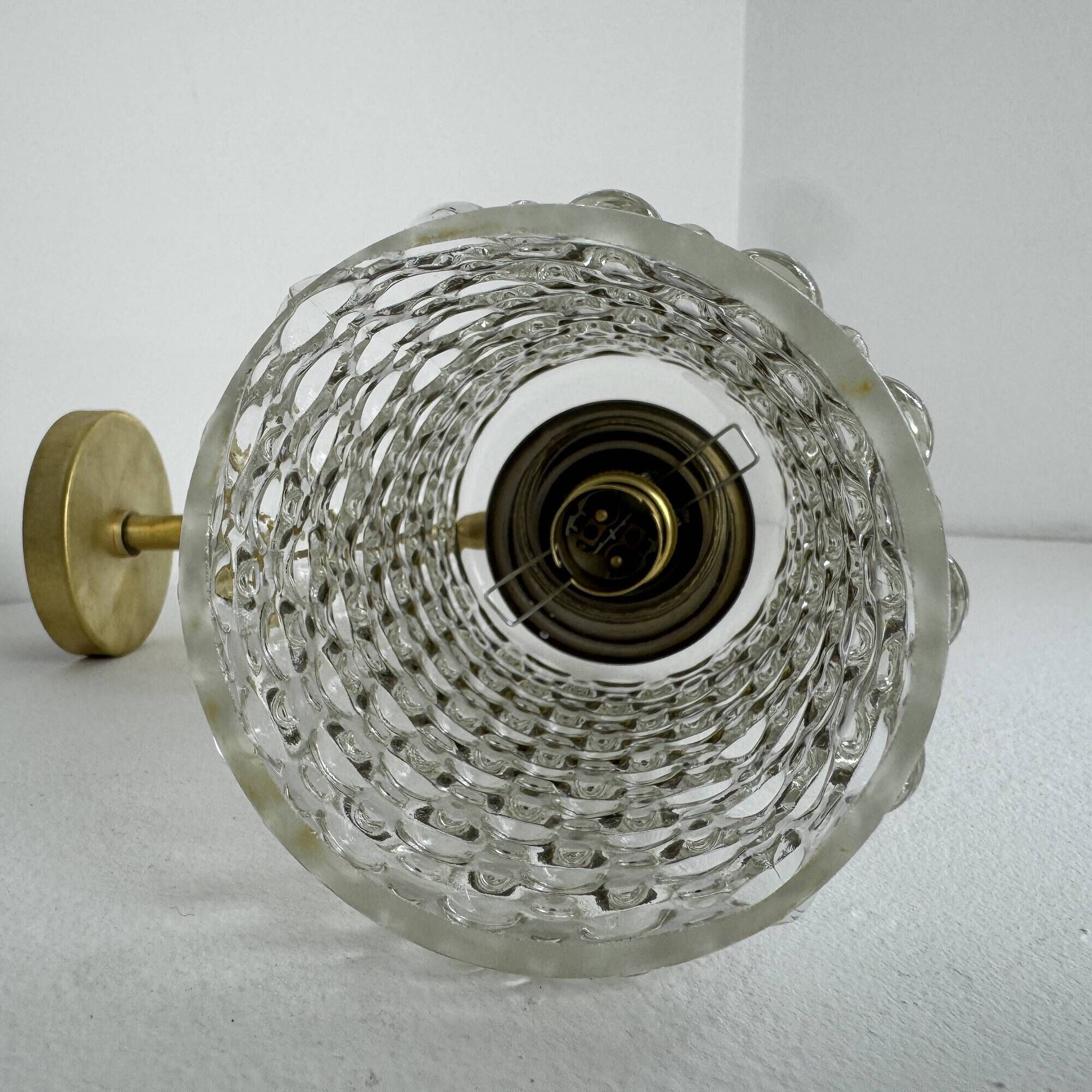 PAIR OF VINTAGE BUBBLE GLASS WALL LIGHTS