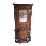 Walnut cloakroom coat rack
