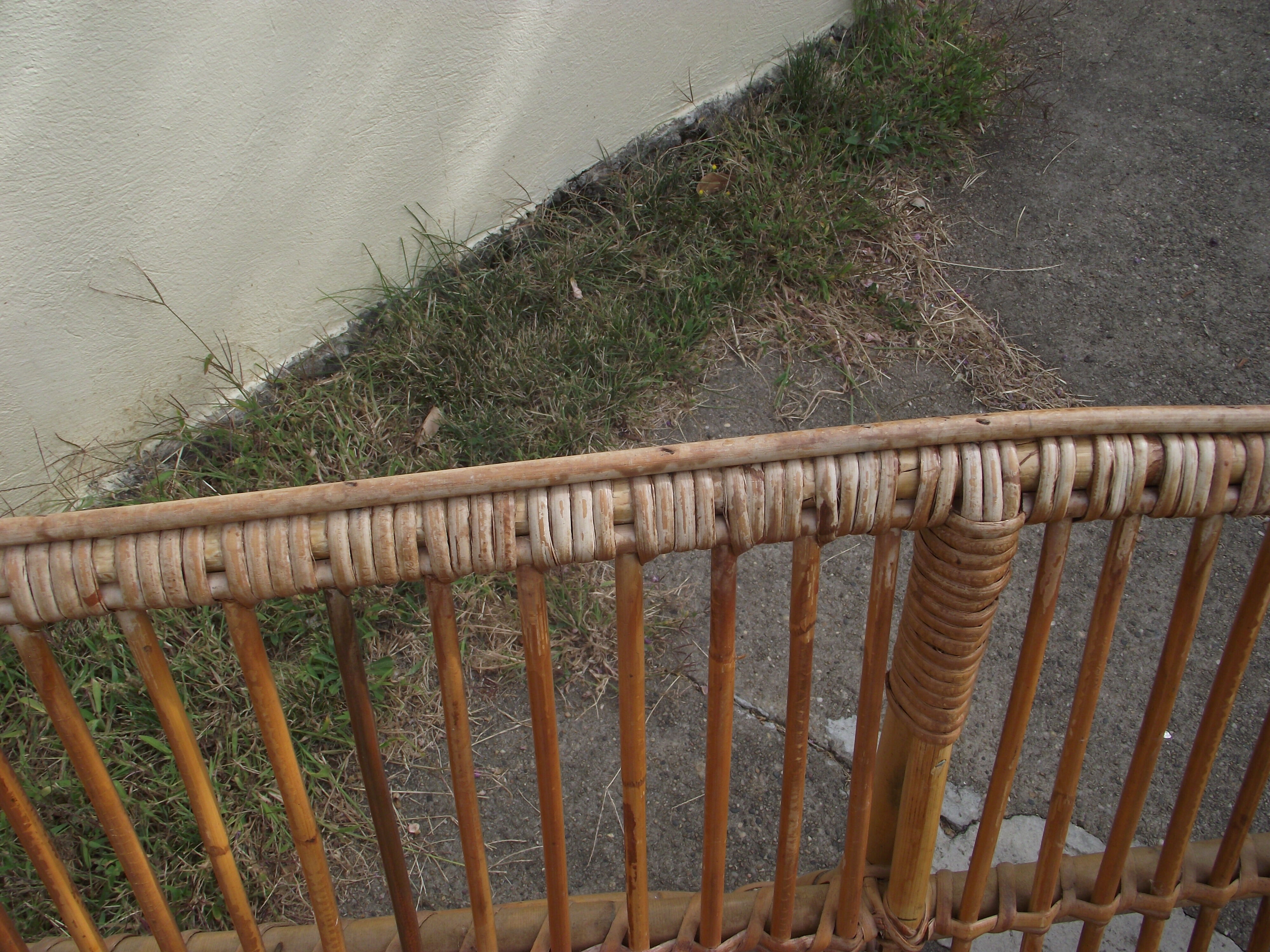 Rattan bench from the 1960s
