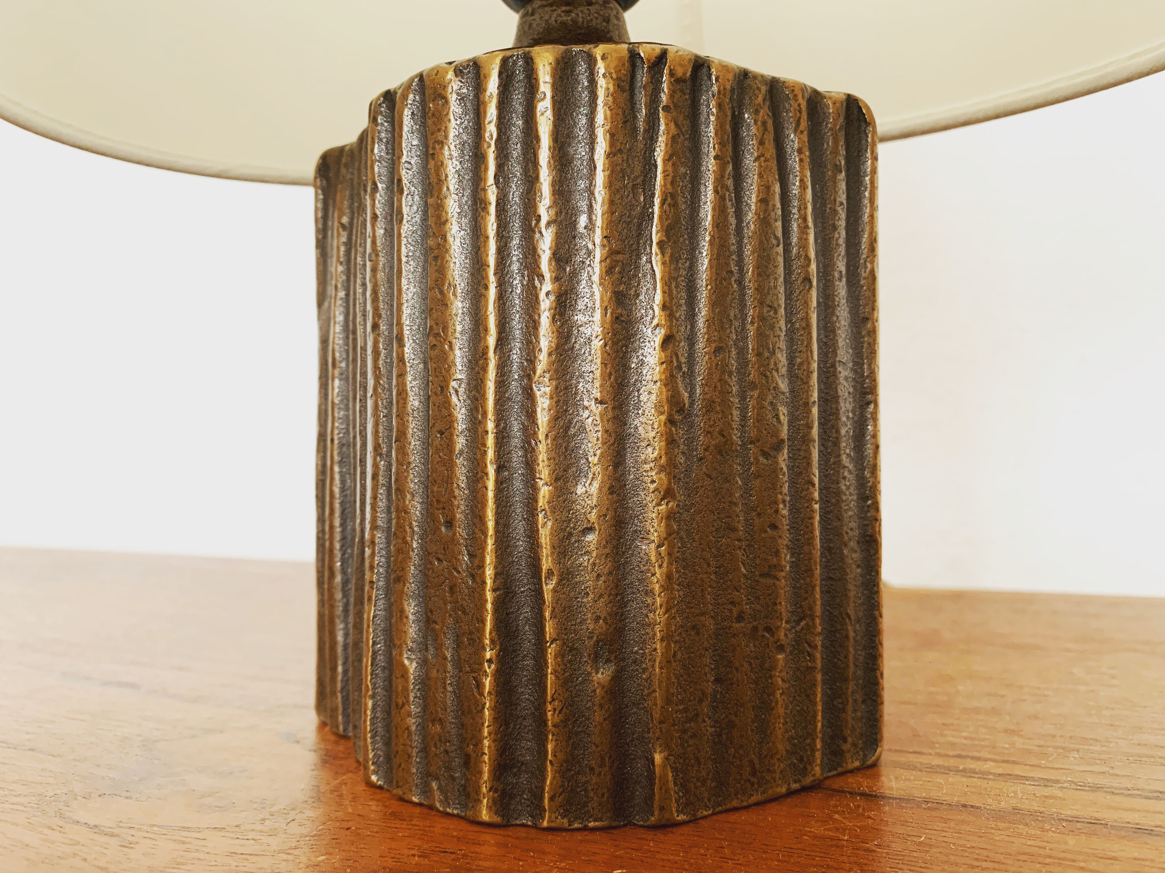 Brutalist brass table lamp