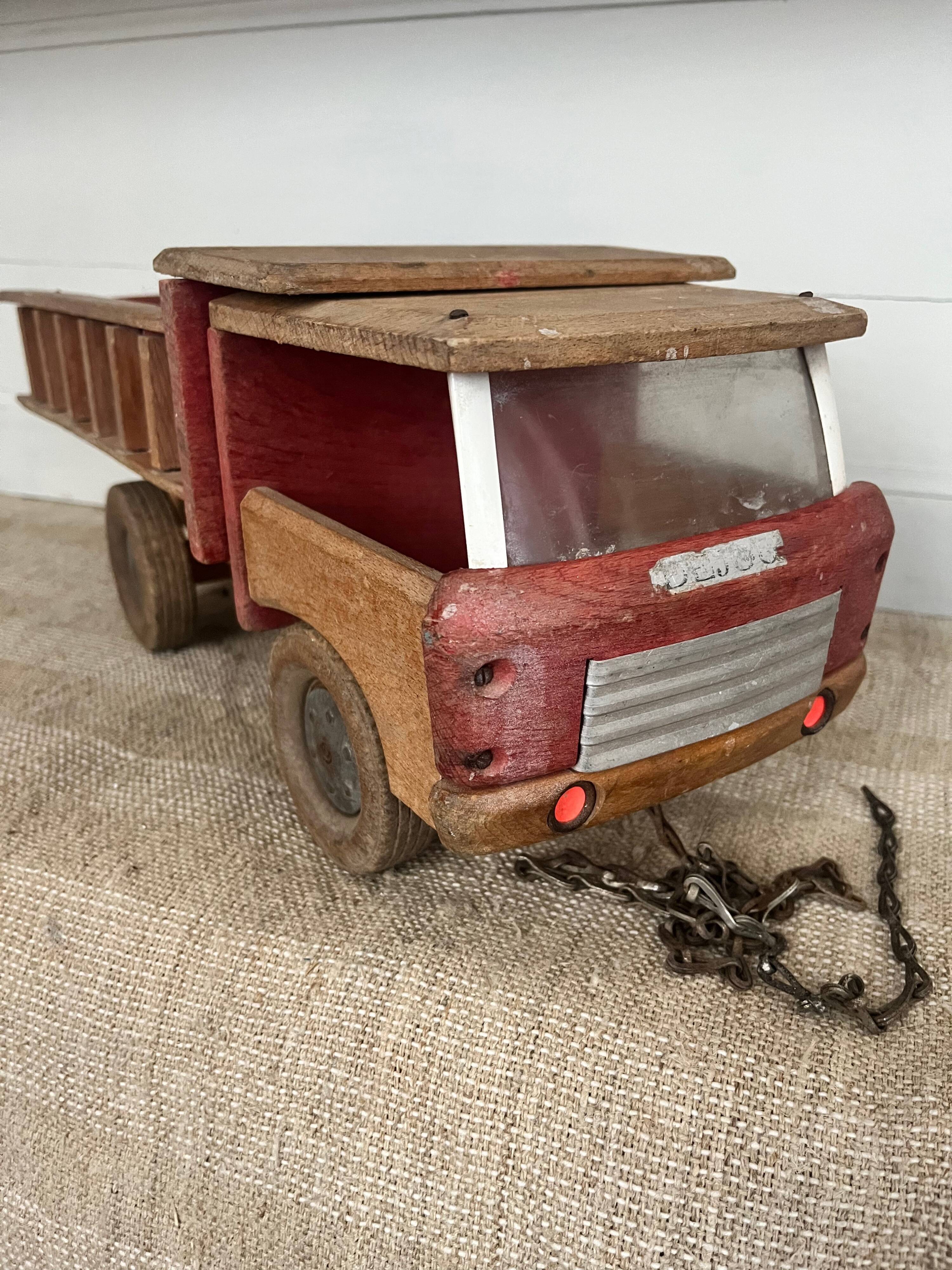 Vintage toy: wooden dump truck Dejou