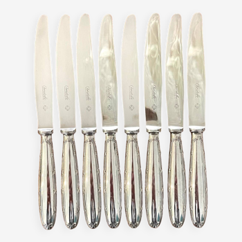 Christofle crossed ribbons 8 dessert cheese dessert knives very good condition