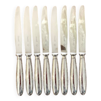 Christofle crossed ribbons 8 dessert cheese dessert knives very good condition