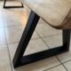 Cedar wood and black steel bench