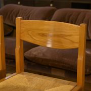 Set of 4 elm chairs Maison Regain 1960s