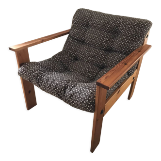 Vintage pine armchair 1980's