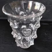 Crystal vase with a peak decoration from the 1960s-1970s.