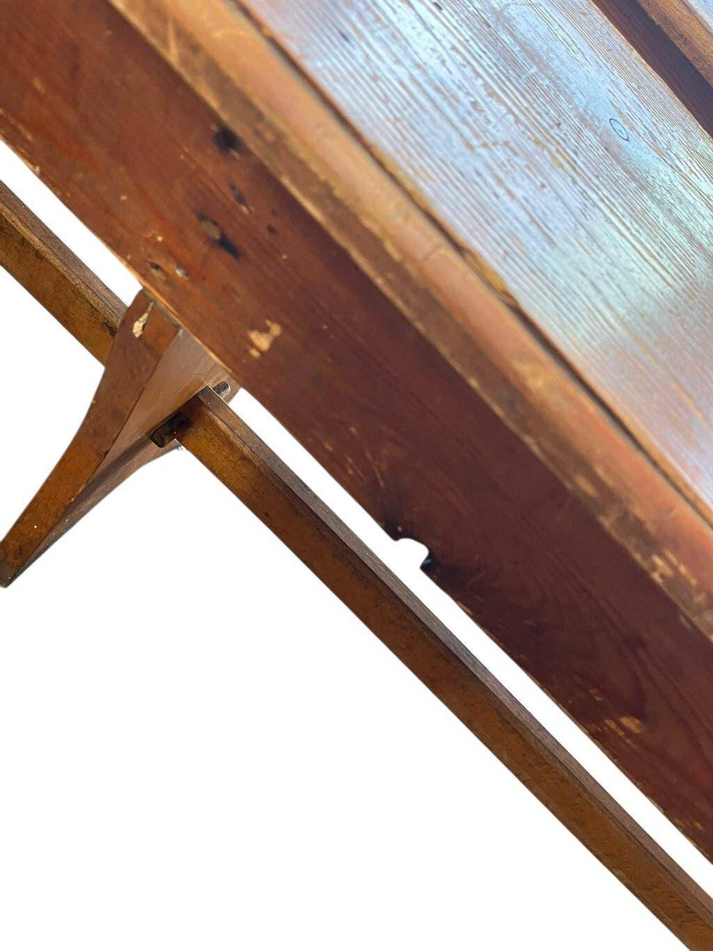 XL vintage wooden bench