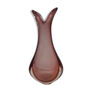 Vase verre murano rose