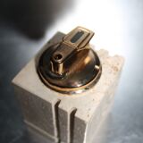 Set ashtray and table lighter in vintage travertine 1960