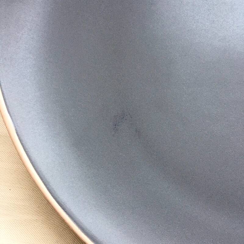 Asymmetrical grey stoneware plate 26 cm