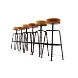 Set of six cast iron bar stools 1970s