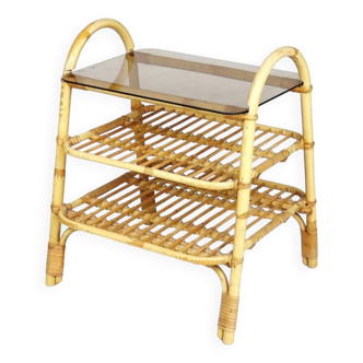 Wicker side table