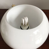 Daruma white glass bedside lamps by Sergio Asti for Candle, 1960s