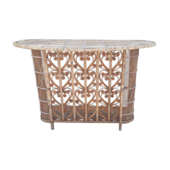 Peacock rattan bar