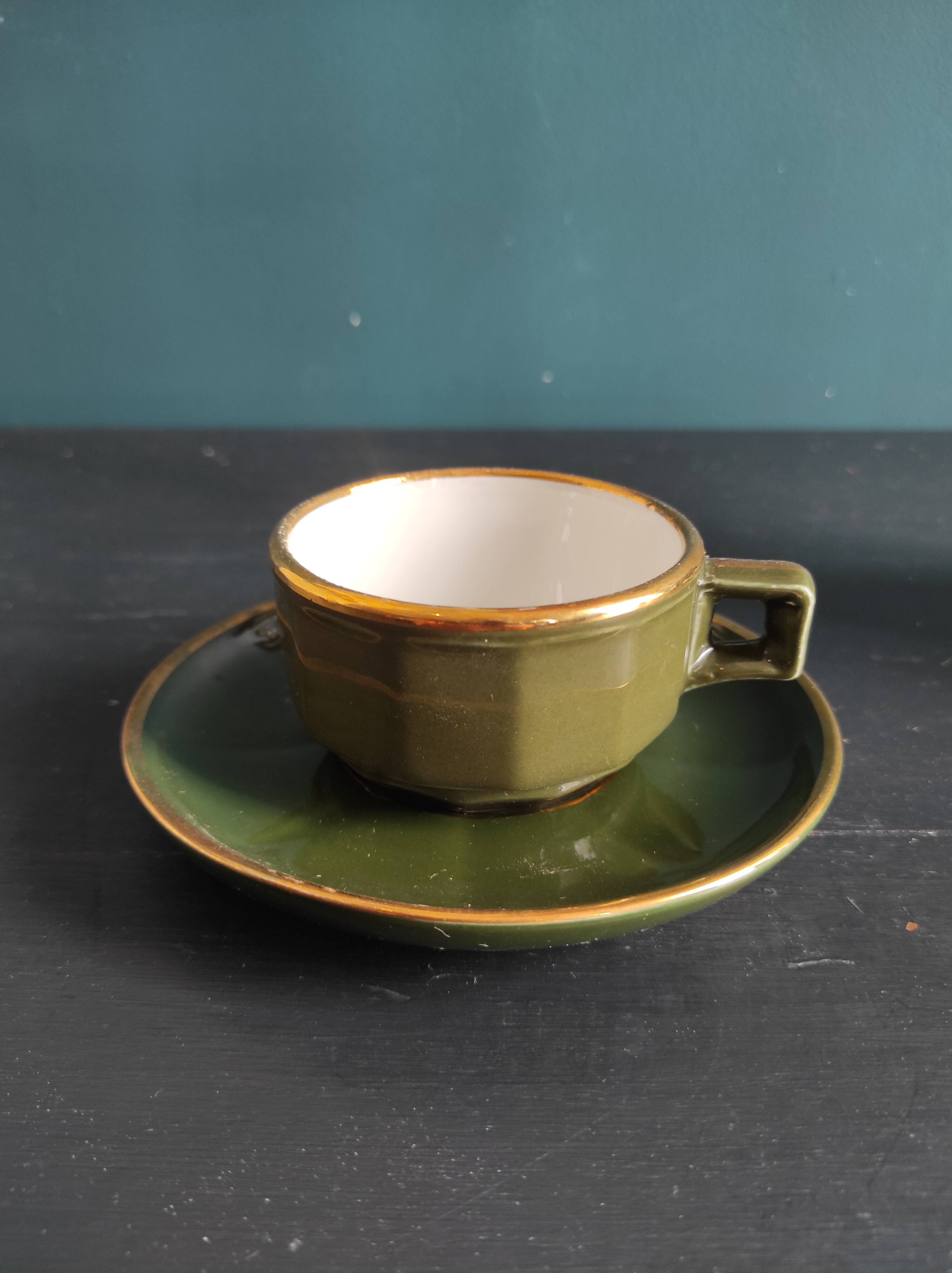 Service à café vert vintage français, de Apilco