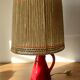 Lampe en céramique rouge 1950/1960.