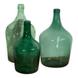 Anciennes boîtes à démiurge colorées vertes (c.1920). Ensemble de 3 pièces