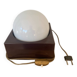 ▪️Modernist Minimalist Space Age Cubic Plastic and Glass Globe Lamp