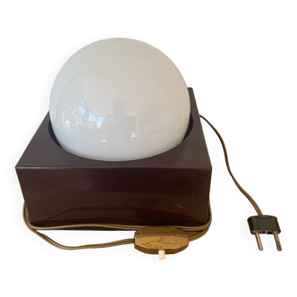 ▪️Modernist Minimalist Space Age Cubic Plastic and Glass Globe Lamp